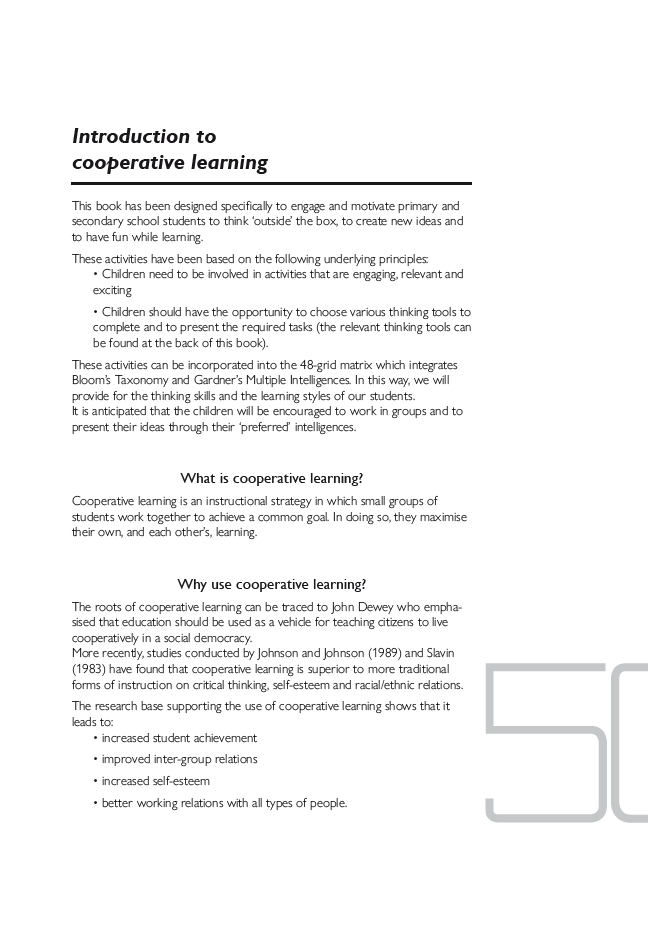 50 Cooperative Learning Activities