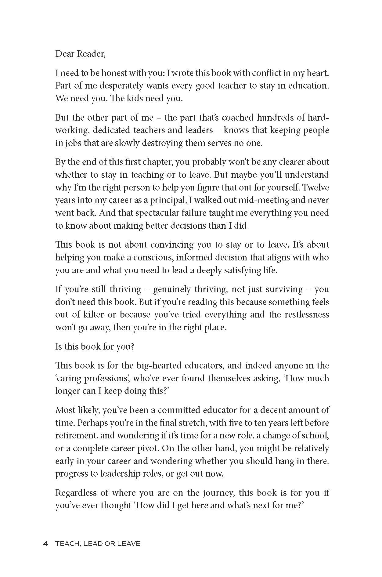 Teach, Lead or Leave