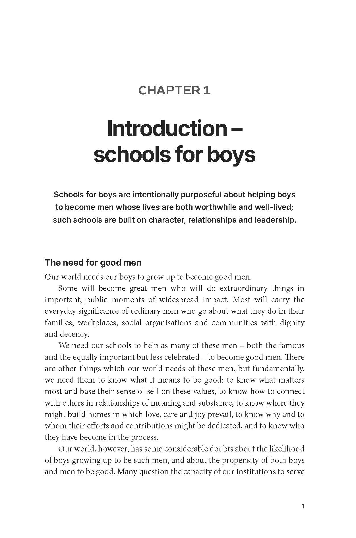 Building Schools for Boys