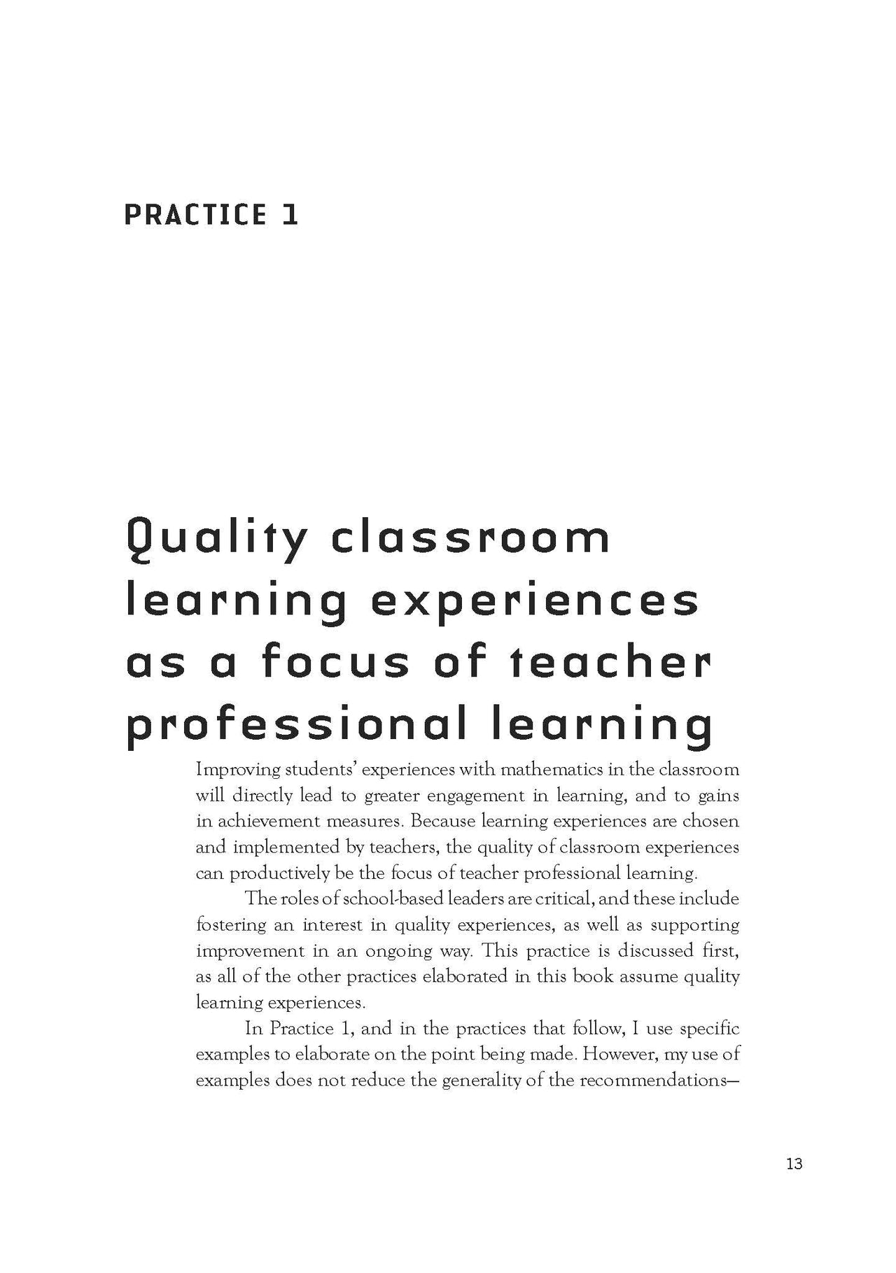 Leading Improvement in Mathematics Teaching and Learning