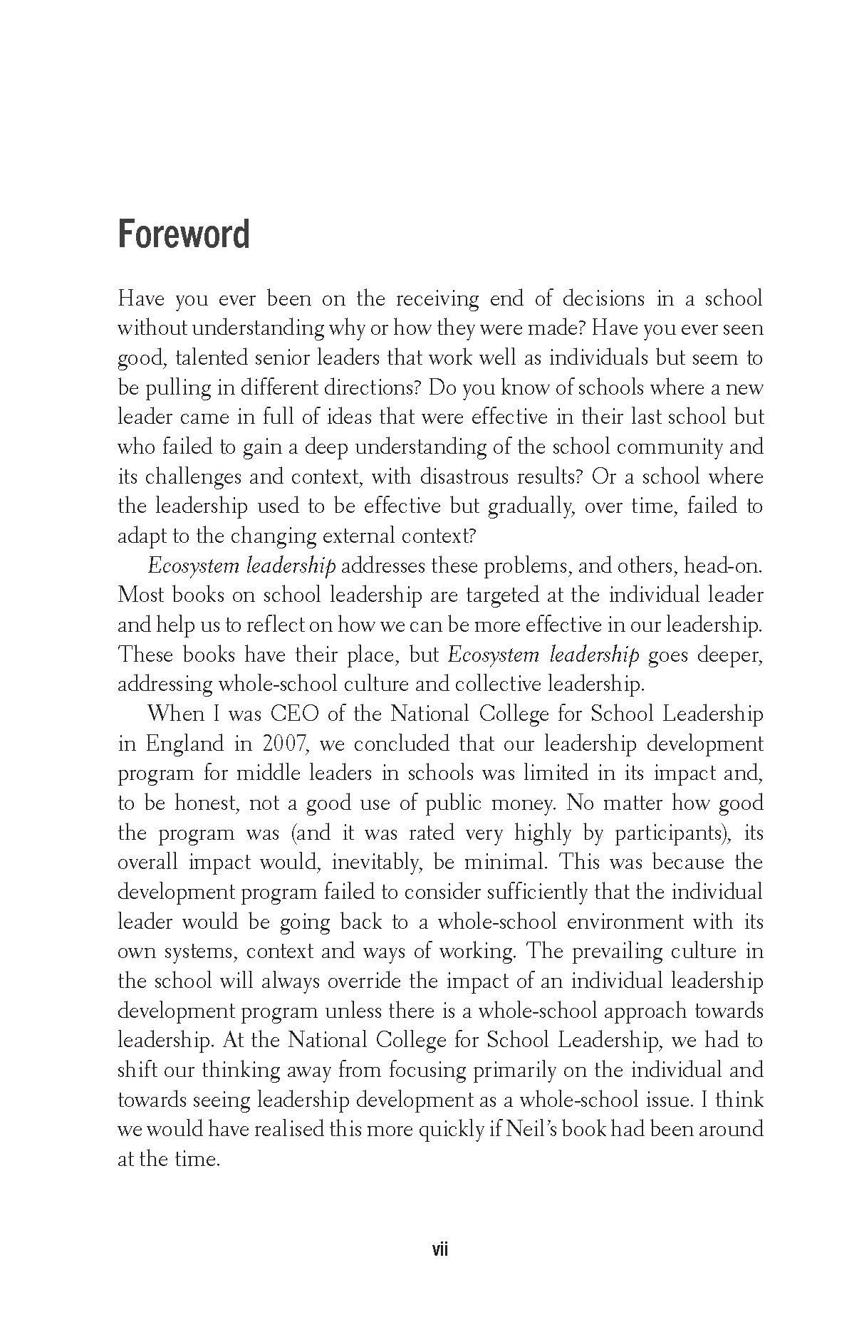 Ecosystem Leadership