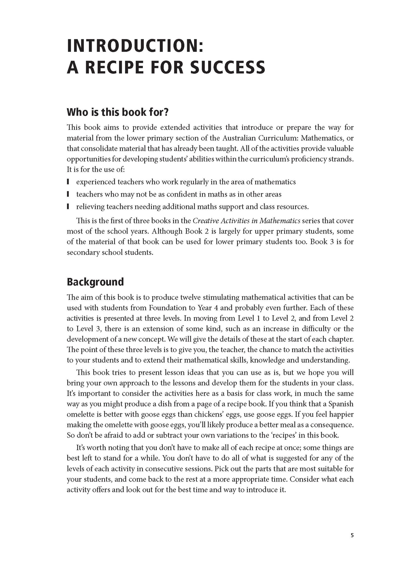 Creative Activities in Mathematics - Book 1