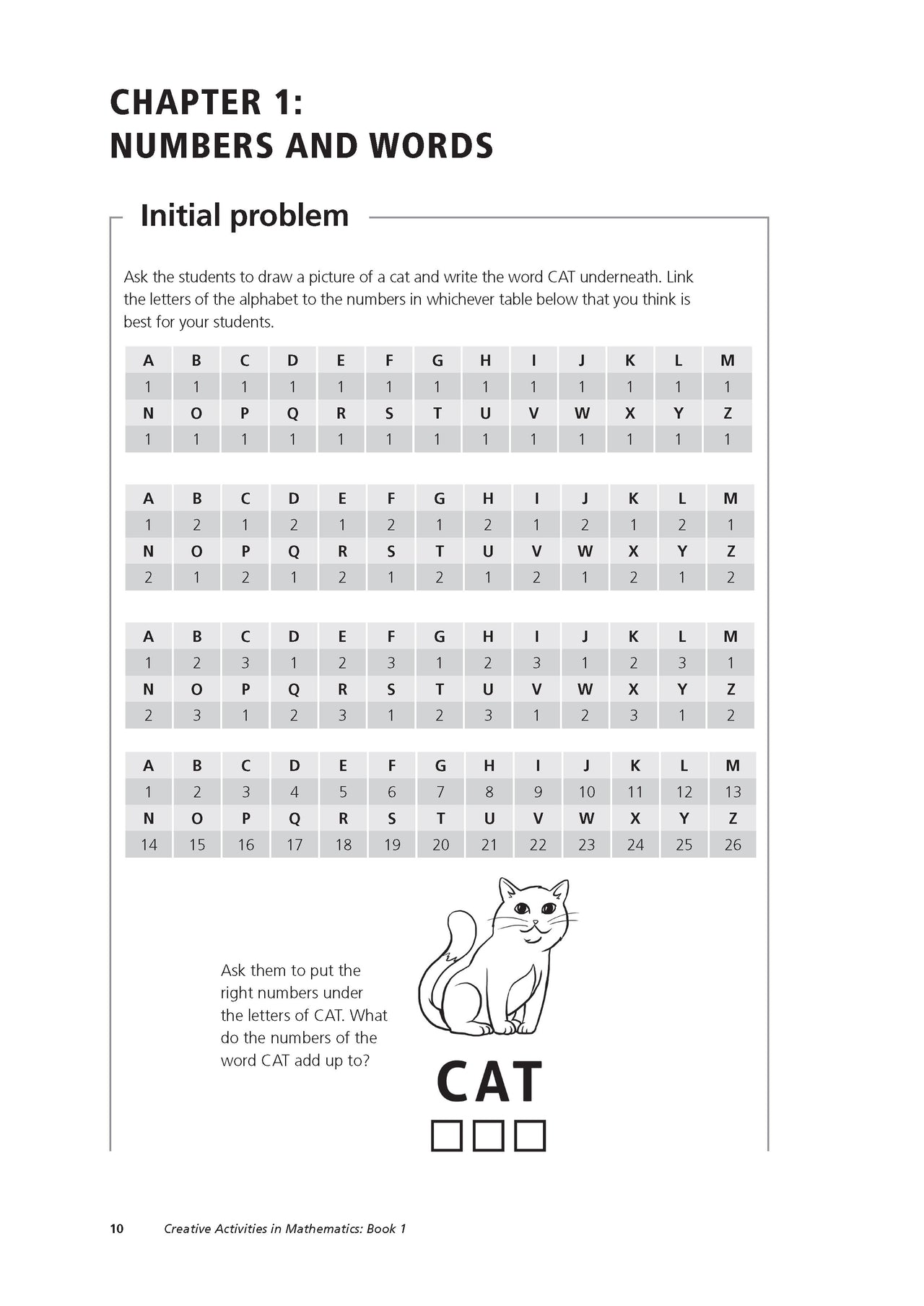 Creative Activities in Mathematics - Book 1