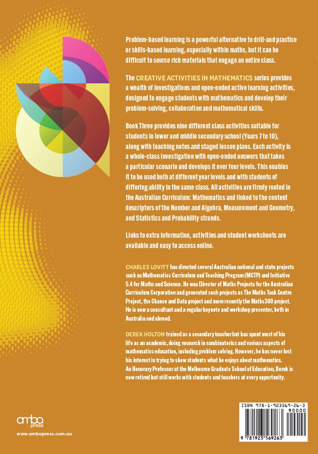 Creativity In Mathematics Creative Activities in Mathematics - Book 3 – Amba Press