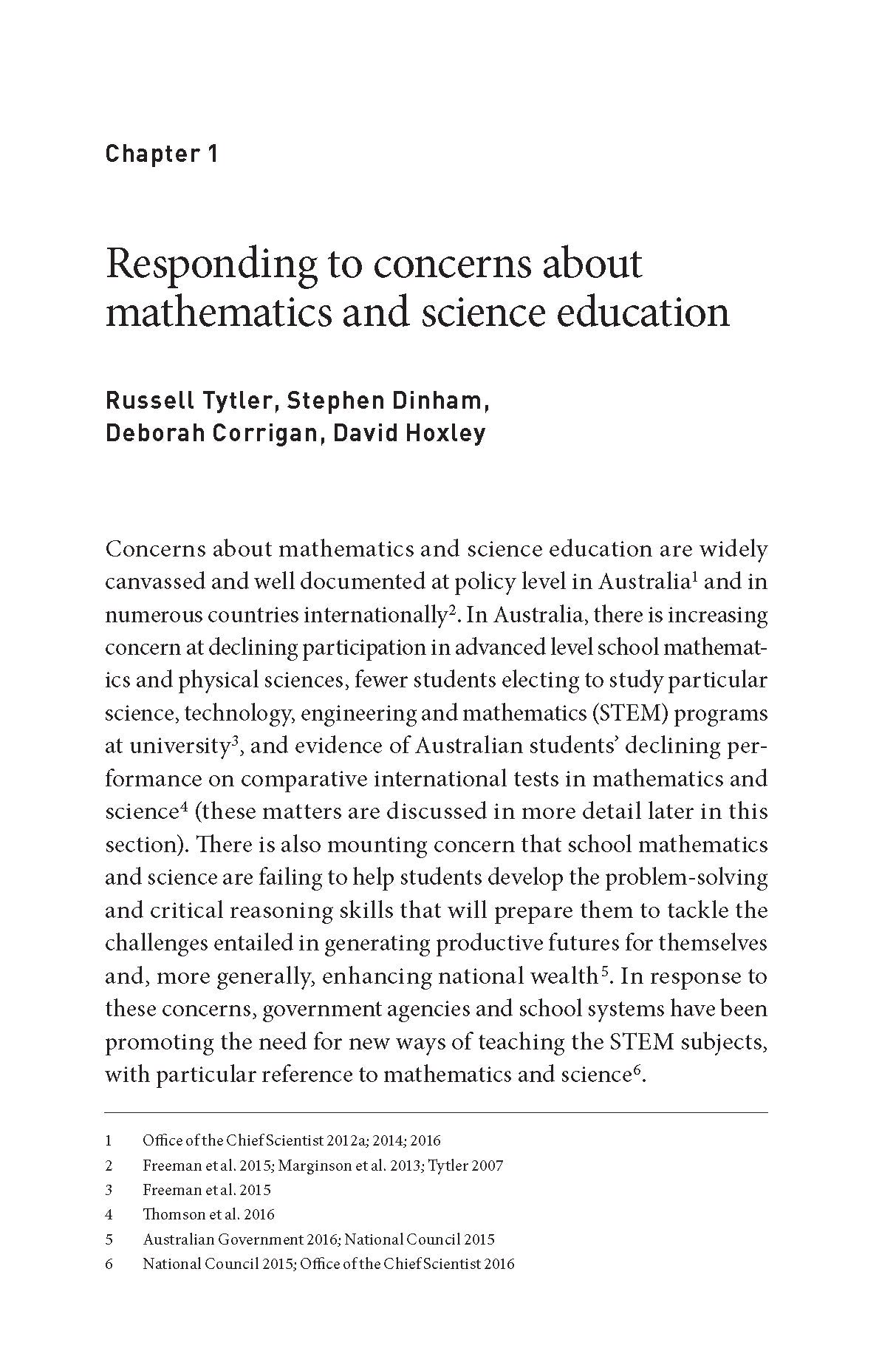 Reconceptualising Maths and Science Teaching and Learning