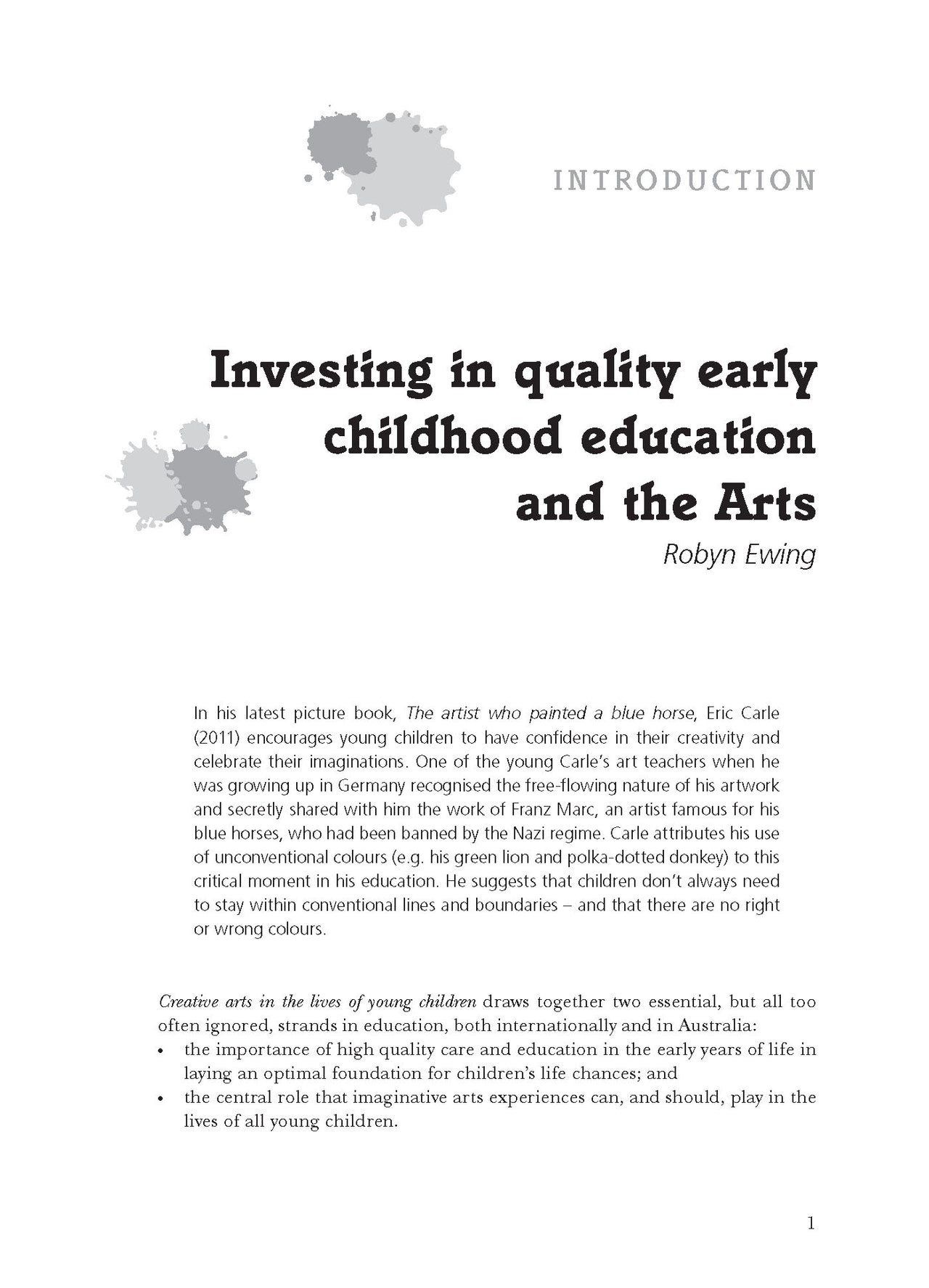 Creative Arts in the Lives of Young Children