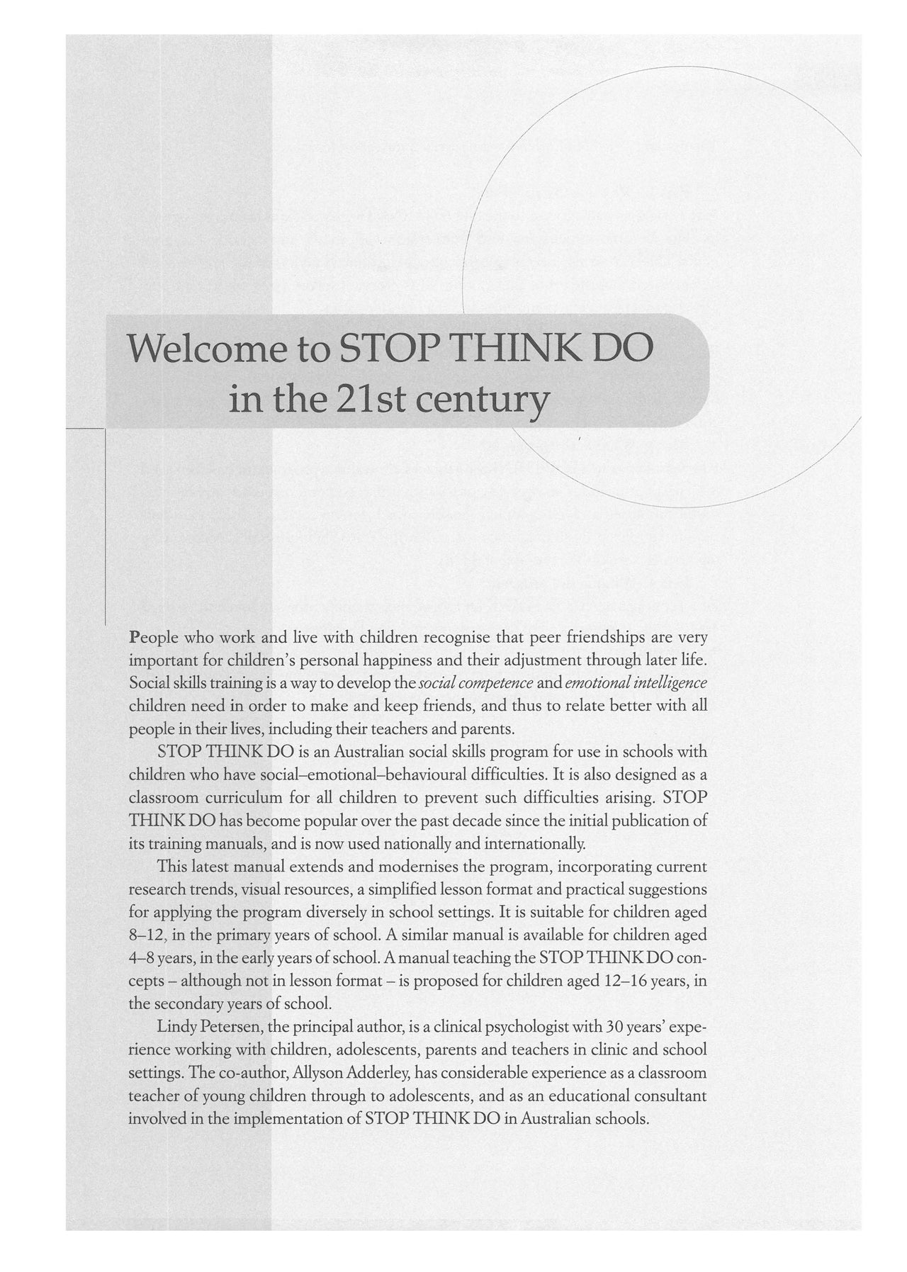 Stop Think Do Social Skills Training