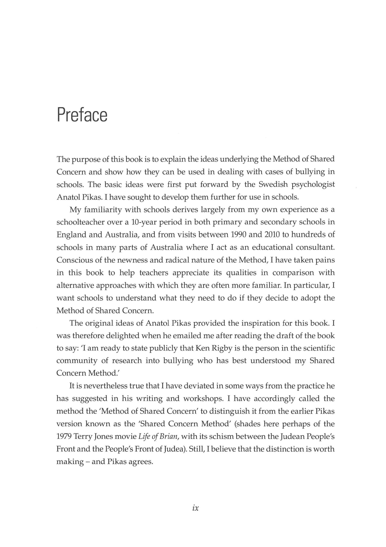The Method of Shared Concern